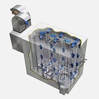 Cooler for the food industry air-cooled