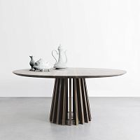 Contemporary table ARIAwalnutlarchsolid wood base