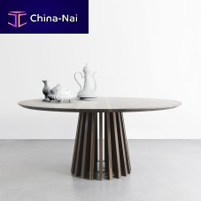 Contemporary table ARIAwalnutlarchsolid wood base