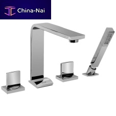 Double-handle shower mixer tap E-3651-C14Bfor bathtubdeck mountedchromed metal