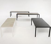 Contemporary table PLEIN AIR 004porcelain stonewarelacquered aluminum baserectangular
