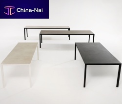 Contemporary table PLEIN AIR 004porcelain stonewarelacquered aluminum baserectangular