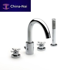 Double-handle shower mixer tap LOFT: A5A0943C00for bathtubdeck mountedchromed metal