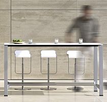 Contemporary high bar table ICONwood veneerlinoleumrectangular