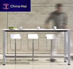 Contemporary high bar table ICONwood veneerlinoleumrectangular