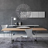 Contemporary table EileenMDFwood veneermarble