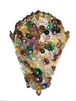 Art Nouveau style wall light MASQUEoutdoorbronzeglass