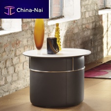 Contemporary side table CT 224.01steelleatherlaminate
