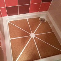 Shower non slip mat kit ready to stick for Showercork