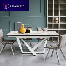Contemporary dining table PRIAMO 160porcelain stonewarepainted metal basebrushed metal base