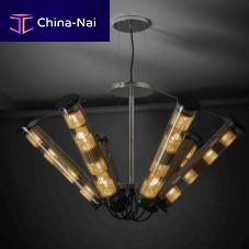 Contemporary chandelier IN THE TUBE : ITT SOLAR 6stainless steelcommercial1 tier