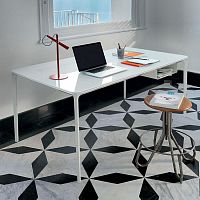 Free-standing desk SLIMcontemporarywoodenchromed metal