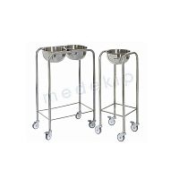 Double bin surgical basin stand MED 2091-2096trolley-mountedstainless steel