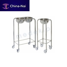 Double bin surgical basin stand MED 2091-2096trolley-mountedstainless steel