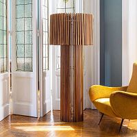 Floor-standing lamp WOODTABLEstainless steelteakPMMA