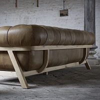 Contemporary sofa COCOON CHESTERFIELDleatheroak4-seater