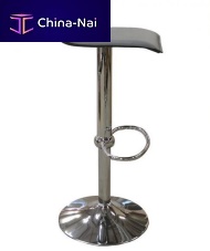 Contemporary bar stool ASIAchromed metal baseadjustablewith footrest