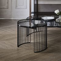 Contemporary side table Harpeglassceramicmarble