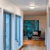 Contemporary ceiling light ORION roundpainted metalpolycarbonate