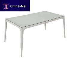 Contemporary dining table TUXEDOglasssynthetic rattanaluminum base