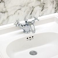 Double-handle washbasin mixer tap 3626countertopchrome-plated brassbathroom