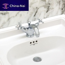 Double-handle washbasin mixer tap 3626countertopchrome-plated brassbathroom