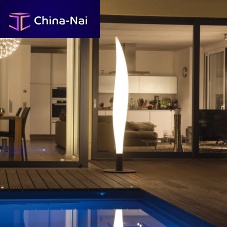 Contemporary light column LUNOCS FLAME metalpolyethyleneLED