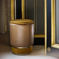 Contemporary stool MONTPENSIERfabricleatherupholstered