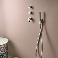 Double-handle shower mixer tap SYNTH 44P3+0426+0700wall-mountedthermostaticstainless steel