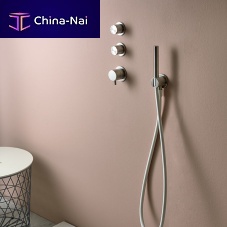 Double-handle shower mixer tap SYNTH 44P3+0426+0700wall-mountedthermostaticstainless steel