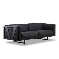 Contemporary sofa Frameleatherbrownblack