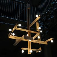 Pendant lamp PALLET woodenoriginal designcorded