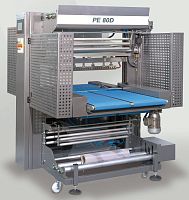 Fully-automatic sleeve wrapping machine PE-D seriesfor industrial applicationswith shrink tunnel