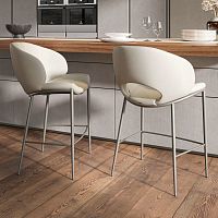 Contemporary bar chair MIRANDAindoorfabriclacquered metal steel base