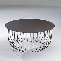 Contemporary coffee table HEMISPHEREpainted steelpainted steel basewire base