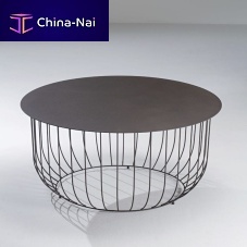 Contemporary coffee table HEMISPHEREpainted steelpainted steel basewire base