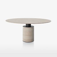 Contemporary table CRESOglassmarbletravertine