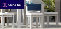 Contemporary table LAGUNA BLUEwoodenrectangulargarden
