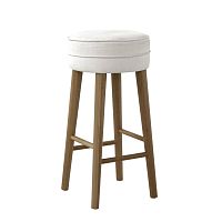 Contemporary bar stool MALMObeech baseupholsteredwith footrest