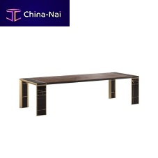Contemporary dining table Desirewoodenmetal basemarble base