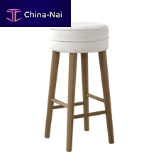 Contemporary bar stool MALMObeech baseupholsteredwith footrest
