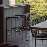 Contemporary bar stool CALIFORNIAfabricropemetal base