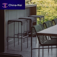 Contemporary bar stool CALIFORNIAfabricropemetal base