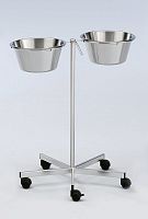 Double bin surgical basin stand 242.1350.0trolley-mountedstainless steel