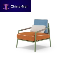 Contemporary armchair NORMAN fabricleathersteel