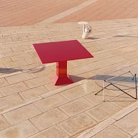 Contemporary dining table METTSASSglasssheet metal basesquare