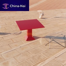 Contemporary dining table METTSASSglasssheet metal basesquare