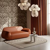 Contemporary sofa Big Georgefabricleatherbrown