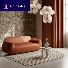 Contemporary sofa Big Georgefabricleatherbrown