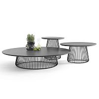 Contemporary coffee table CARLlavalacquered stainless steel baseround